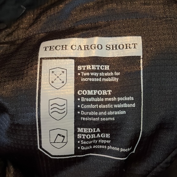 ORVIS Size 36 Tech Cargo Short Deep Gray Stretch Comfort Media Storage $59 NEW - Picture 9 of 16